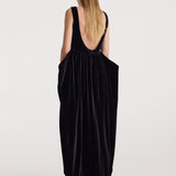 ROHE - Sculptural volume velvet dress | black
