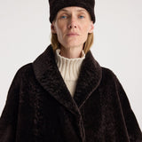 ROHE - Shearling hat | dark chocolate