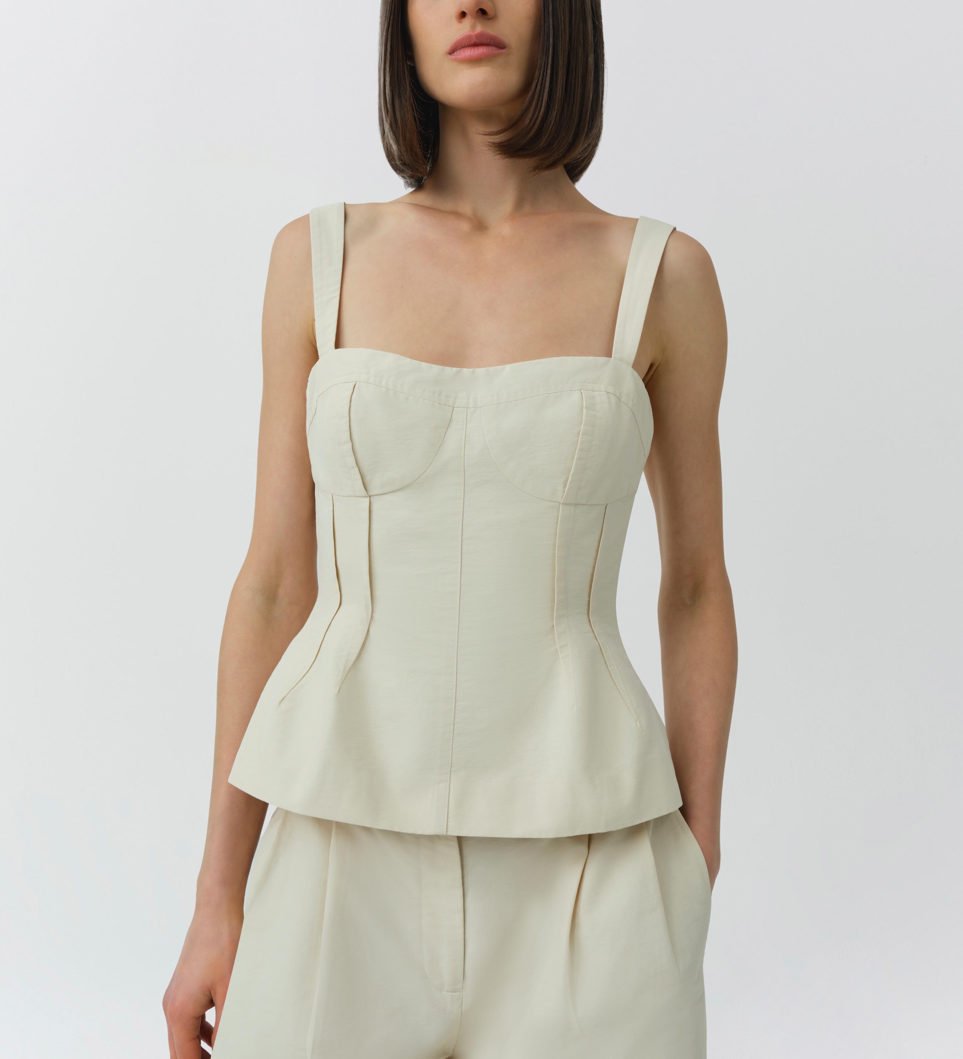 Simkhai - April Cotton Faille Bustier Top