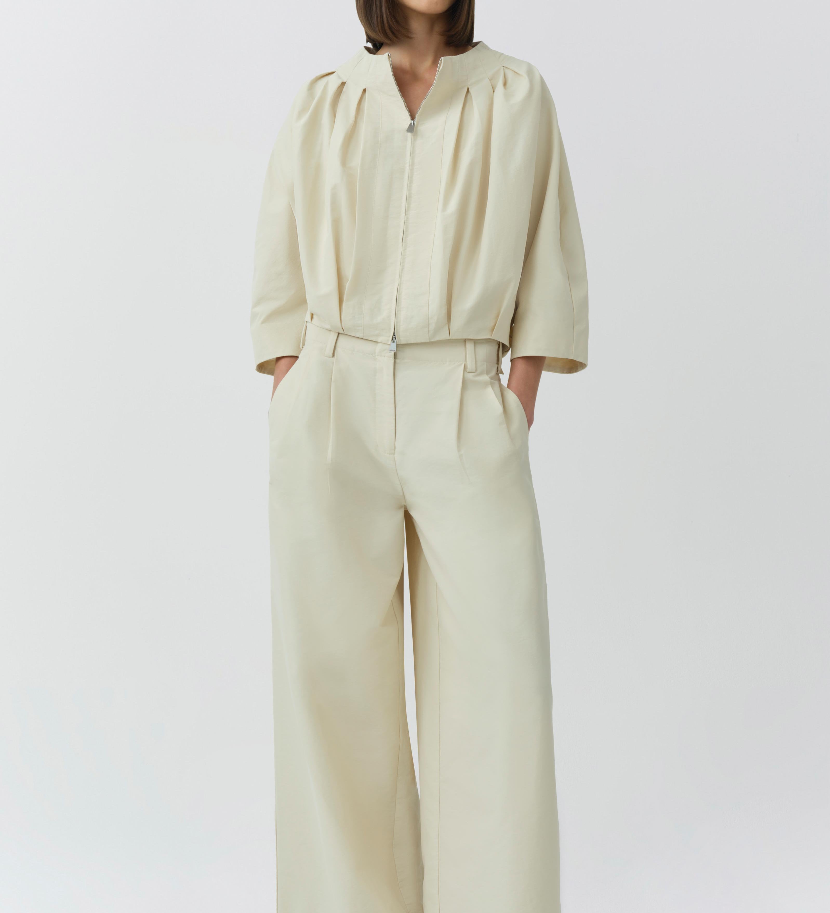 Simkhai - Jess Pleated Cotton Faille Jacket