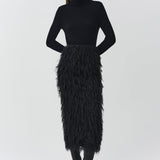 Simkhai - Jade Fringe Jacquard Midi Skirt
