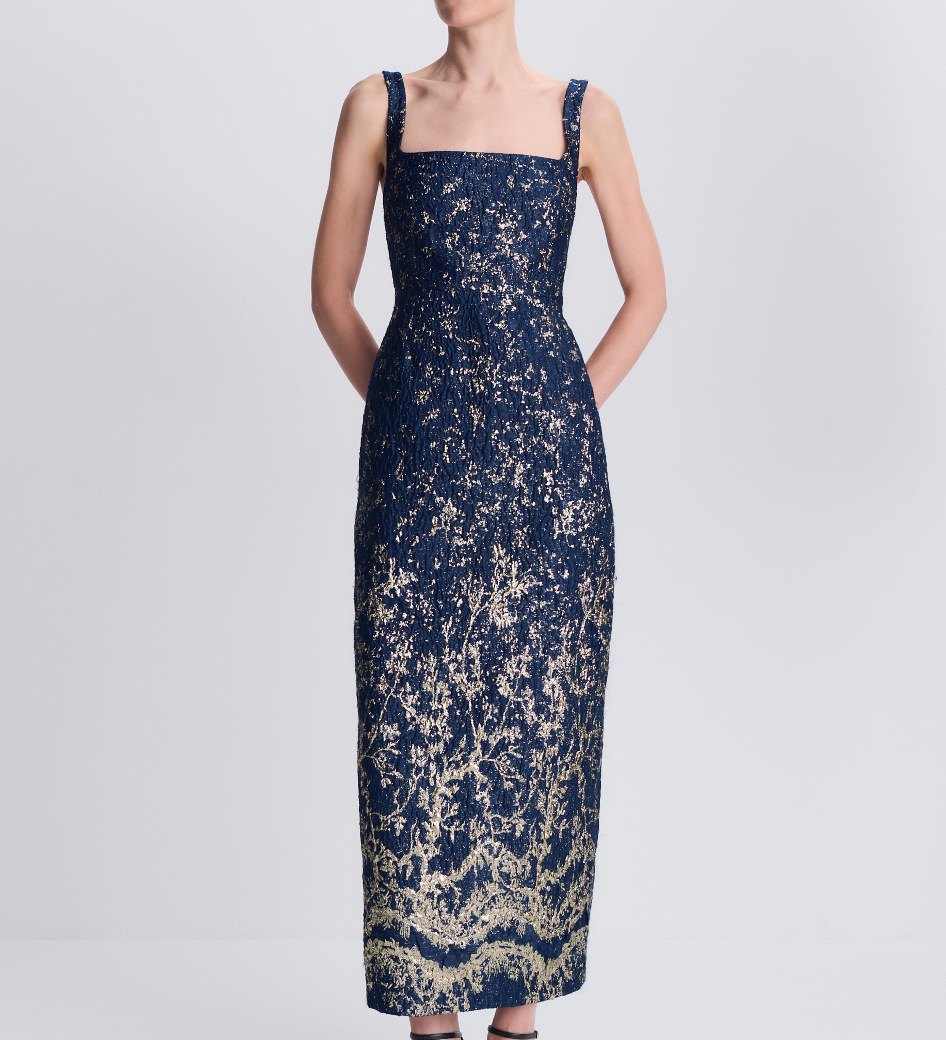 Simkhai - Virette Metallic Jacquard Midi Dress