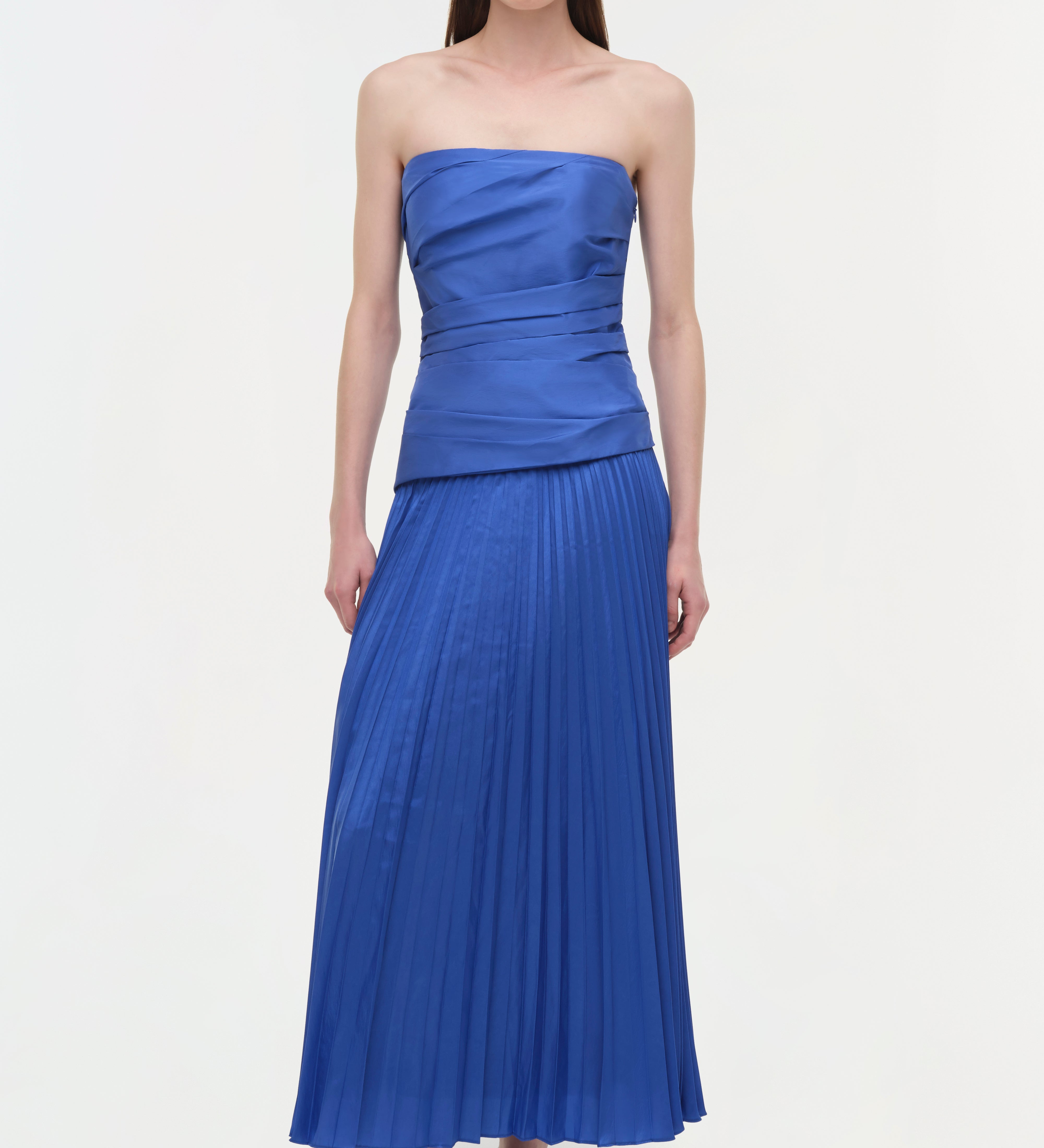Simkhai - Arie Strapless Taffeta Bustier Midi Dress