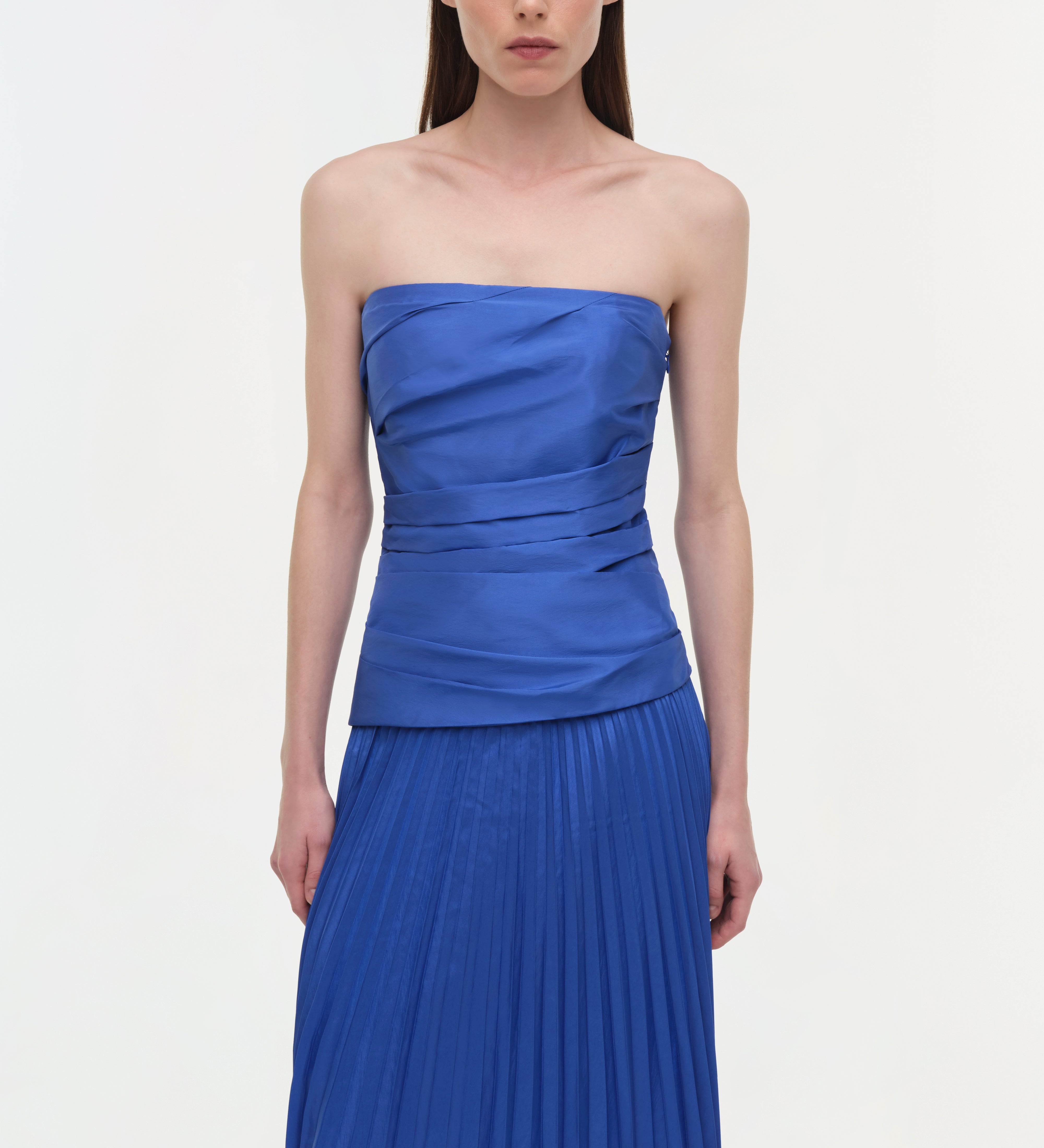 Simkhai - Arie Strapless Taffeta Bustier Midi Dress