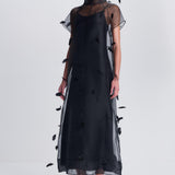 Simkhai - Pauline Organza Feather Midi Dress