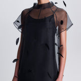 Simkhai - Pauline Organza Feather Midi Dress