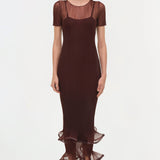 Simkhai - Selena Sheer Plisse Midi Dress