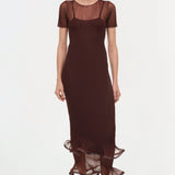Simkhai - Selena Sheer Plisse Midi Dress