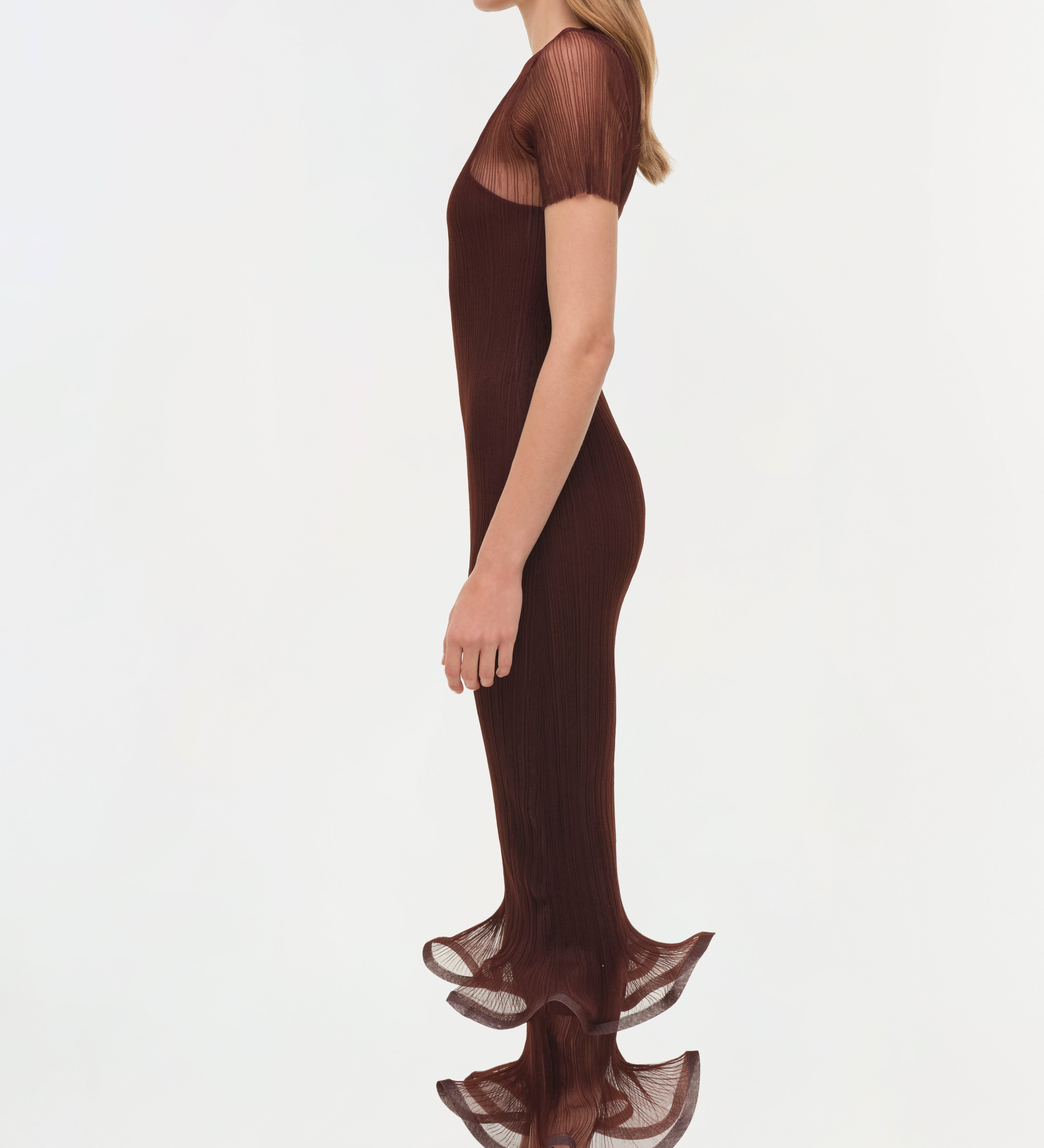 Simkhai - Selena Sheer Plisse Midi Dress