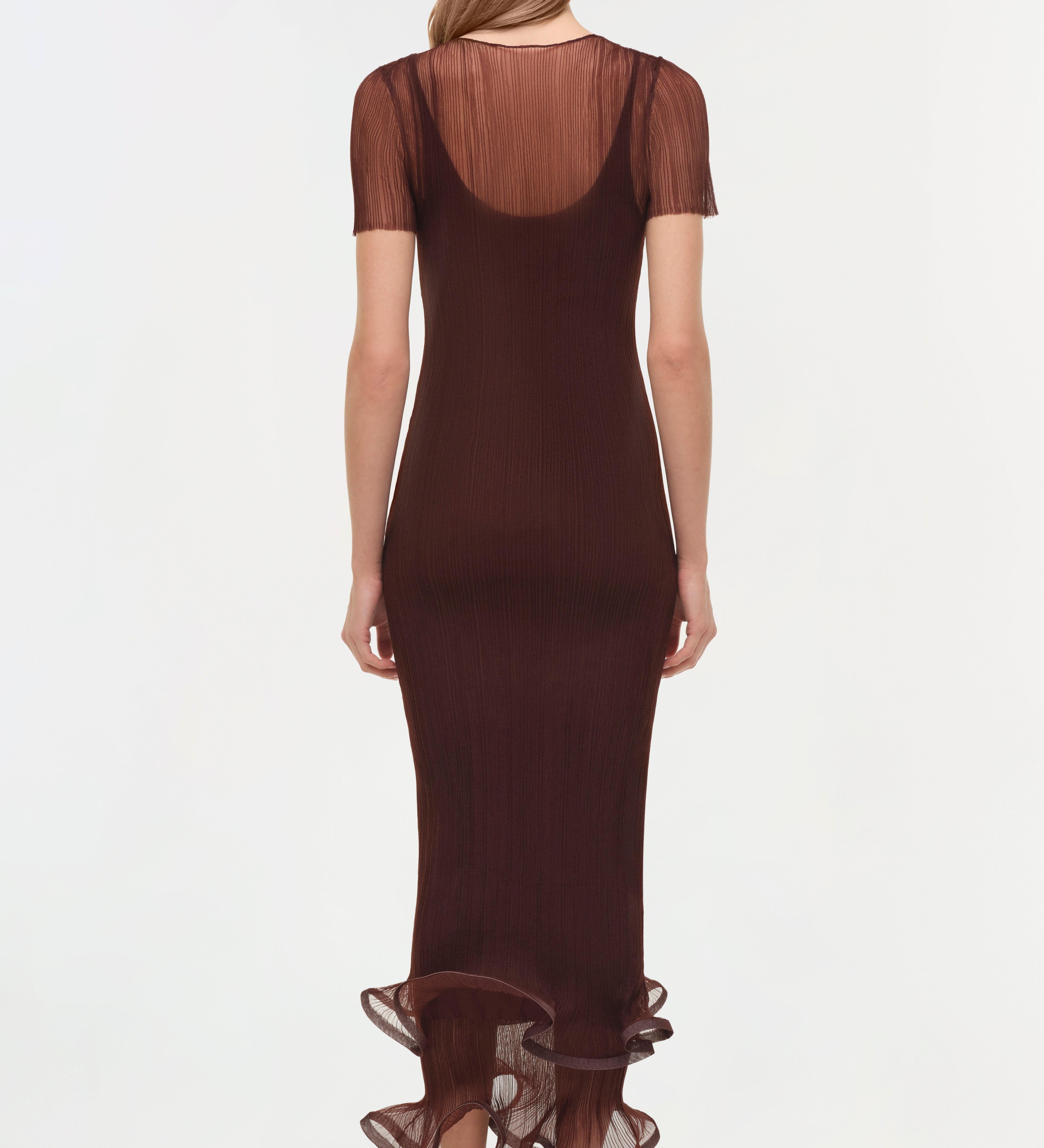 Simkhai - Selena Sheer Plisse Midi Dress