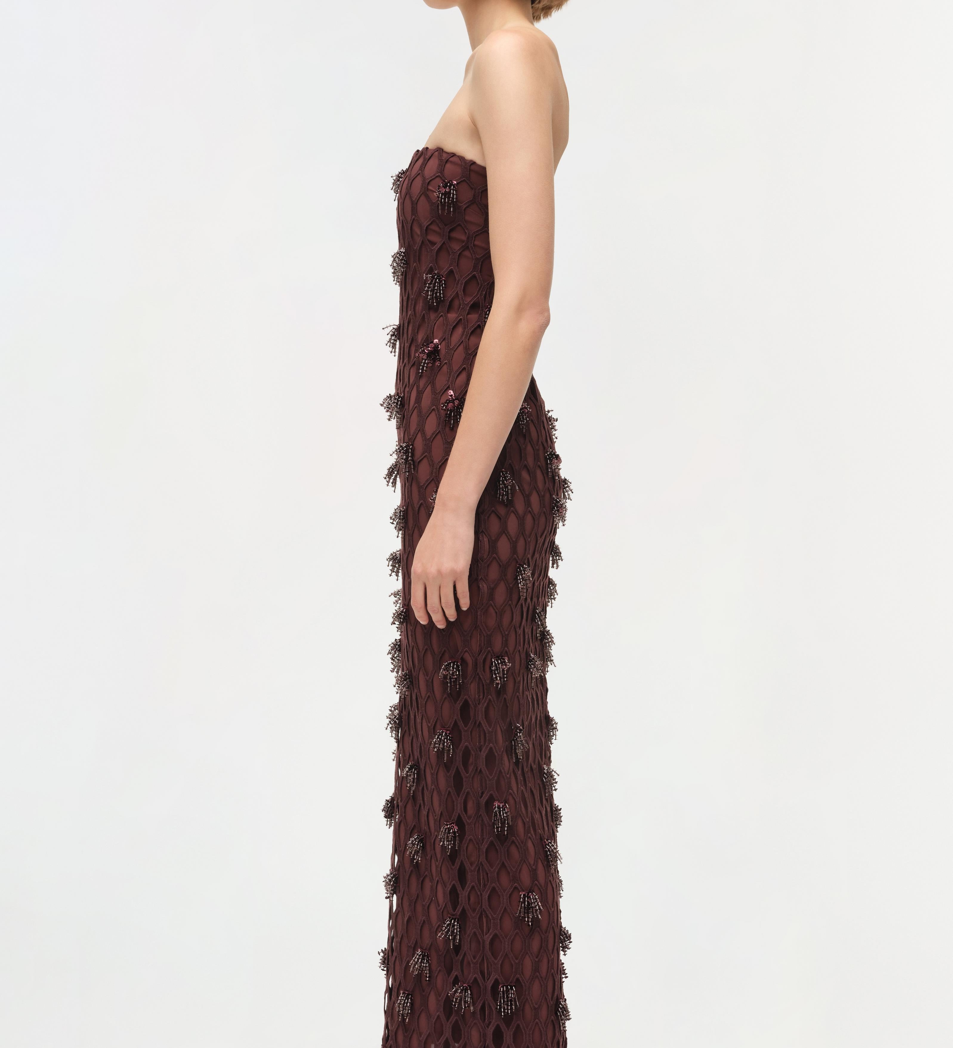 Simkhai - Iridessa Embellished Lattice Bustier Gown