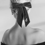 Jennifer Behr - Initial Wide Velvet Bow Barrette -- Azul