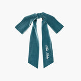 Jennifer Behr - Monogram Adley Velvet Bow Barrette -- Azul
