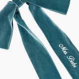 Jennifer Behr - Monogram Adley Velvet Bow Barrette -- Azul