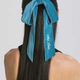 Jennifer Behr - Monogram Adley Velvet Bow Barrette -- Azul