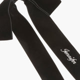 Jennifer Behr - Monogram Adley Velvet Bow Barrette -- Black