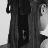 Jennifer Behr - Monogram Adley Velvet Bow Barrette -- Black