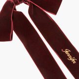 Jennifer Behr - Monogram Adley Velvet Bow Barrette -- Pinot