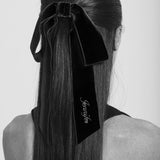 Jennifer Behr - Monogram Adley Velvet Bow Barrette -- Pinot