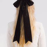 Jennifer Behr - Jacqueline Velvet Bow Barrette -- Black