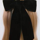 Jennifer Behr - Wide Velvet Bow Barrette -- Black