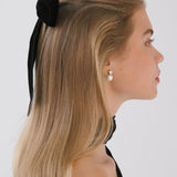 Jennifer Behr - Wide Velvet Bow Barrette -- Black