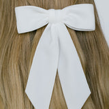 Jennifer Behr - Wide Velvet Bow Barrette -- Cream