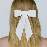 Jennifer Behr - Wide Velvet Bow Barrette -- Cream