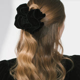 Jennifer Behr - Velvet Ruffle Jaw Clip -- Black