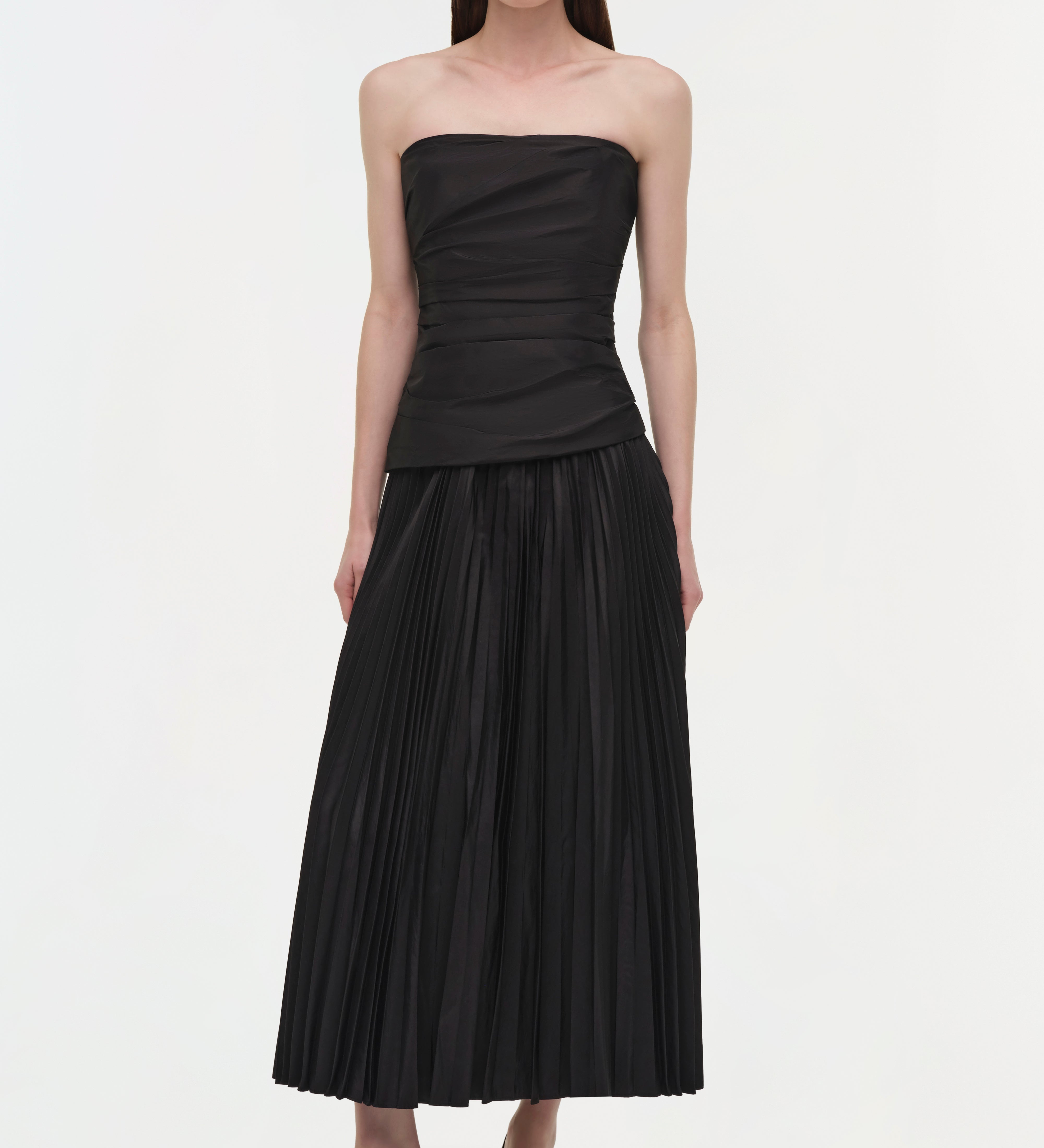 Simkhai - Arie Strapless Taffeta Bustier Midi Dress