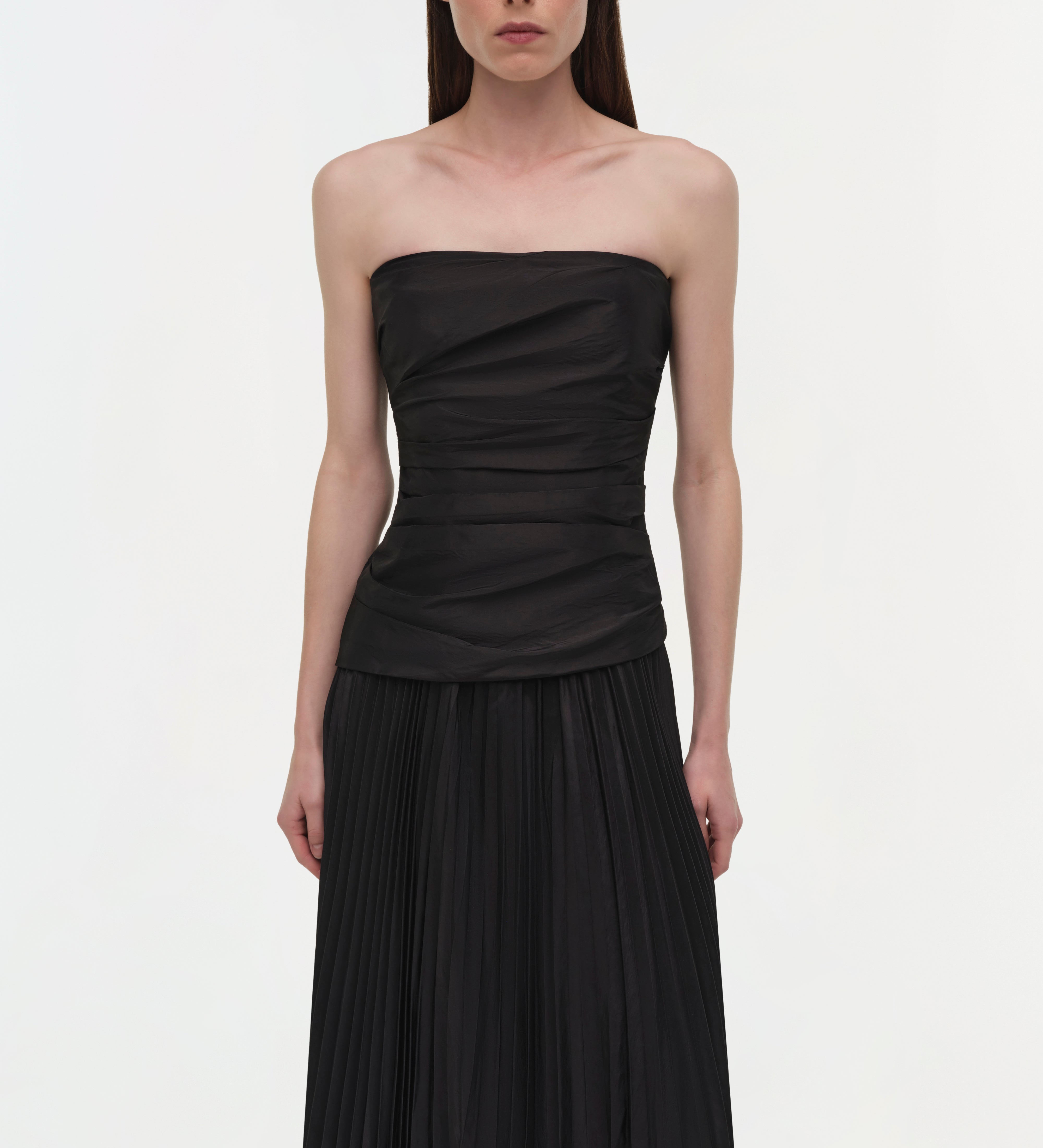 Simkhai - Arie Strapless Taffeta Bustier Midi Dress