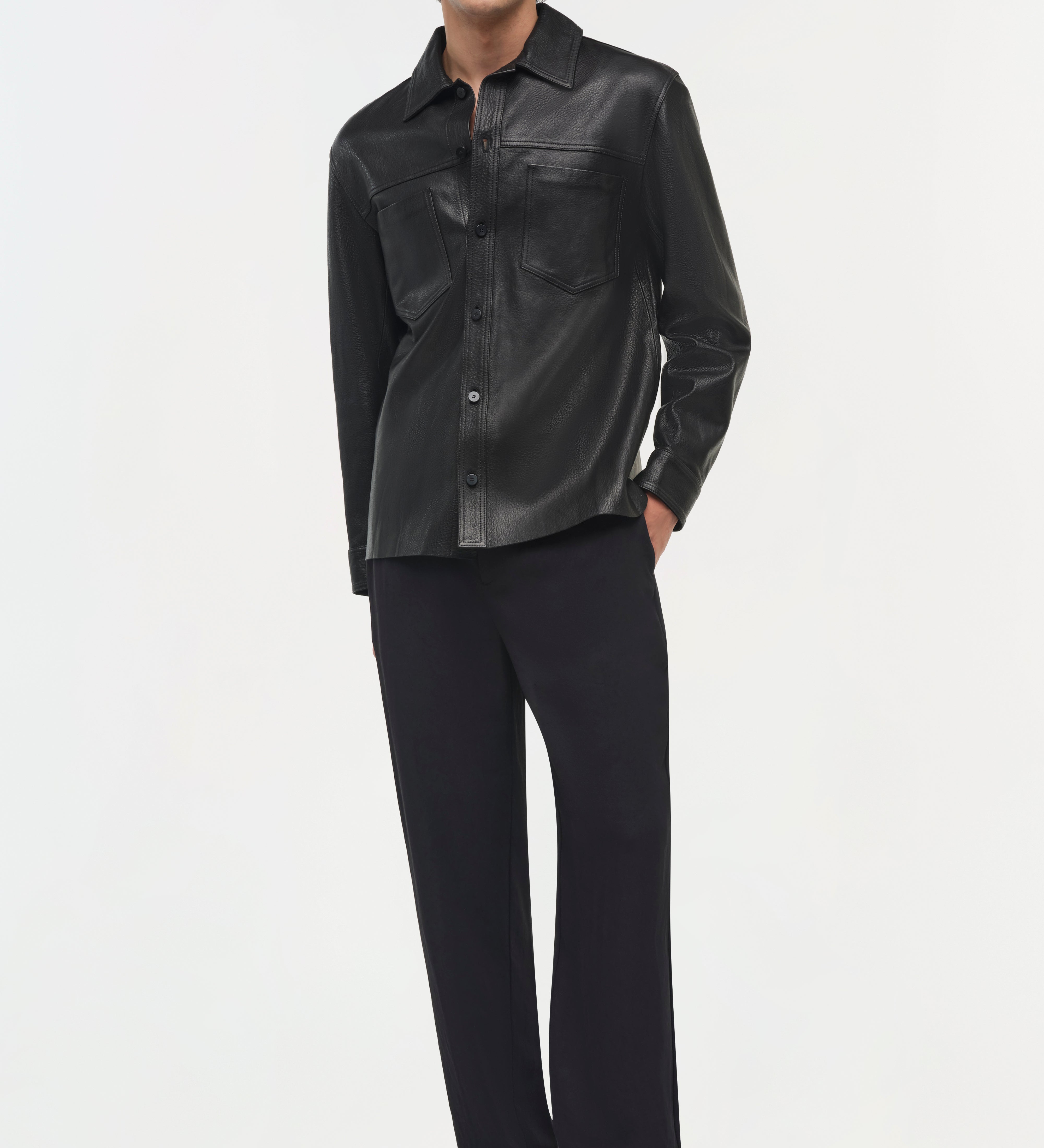 Simkhai - Gibson Leather Shirt Jacket
