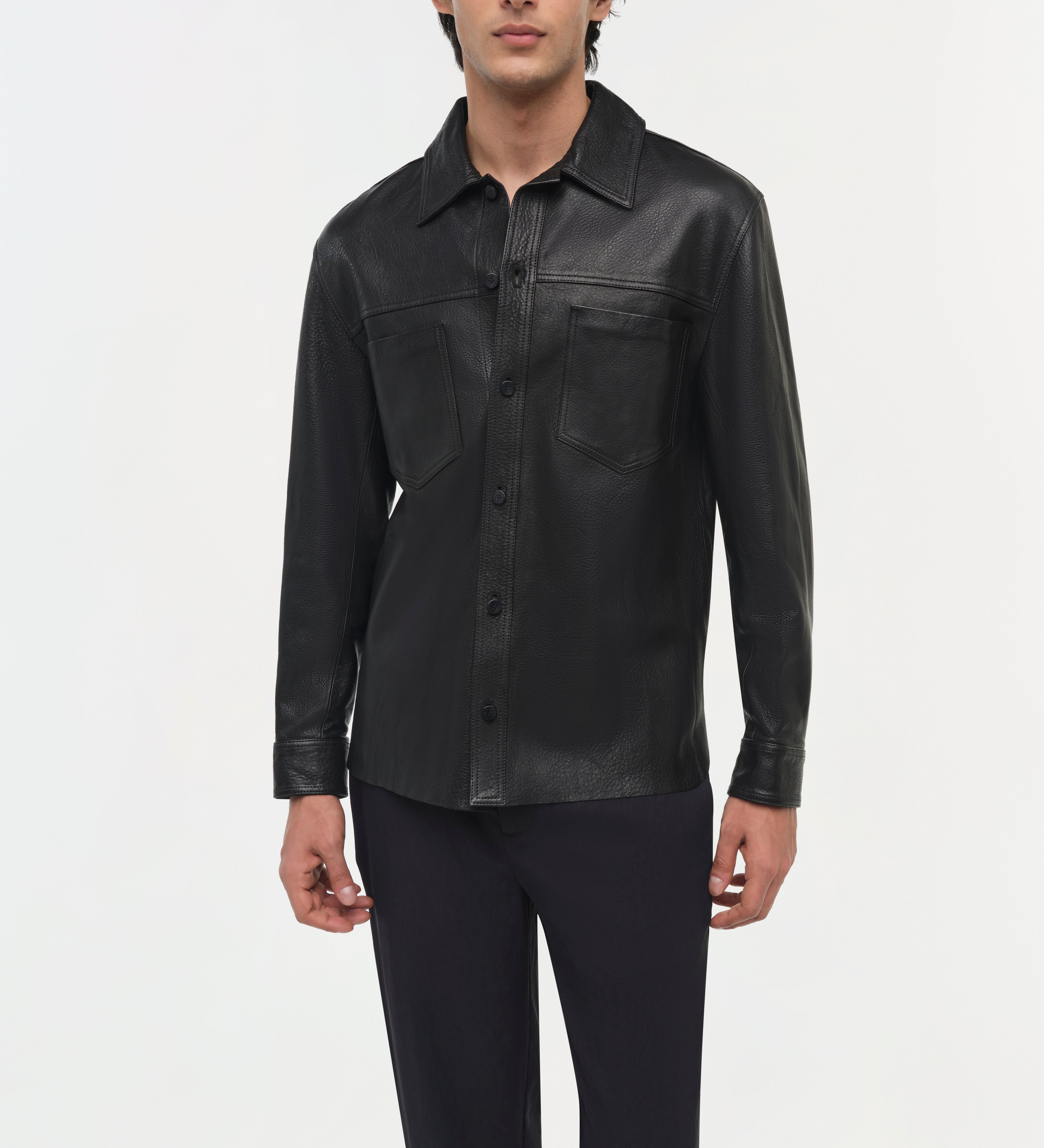 Simkhai - Gibson Leather Shirt Jacket