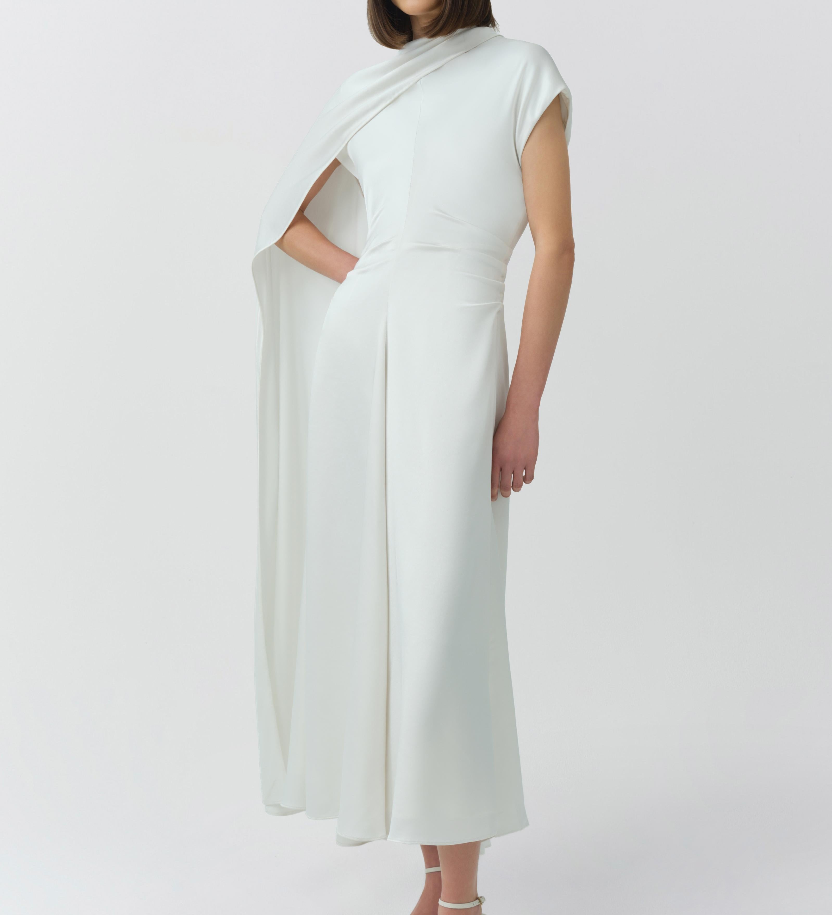 Simkhai - Jacka Satin Cape Midi Dress