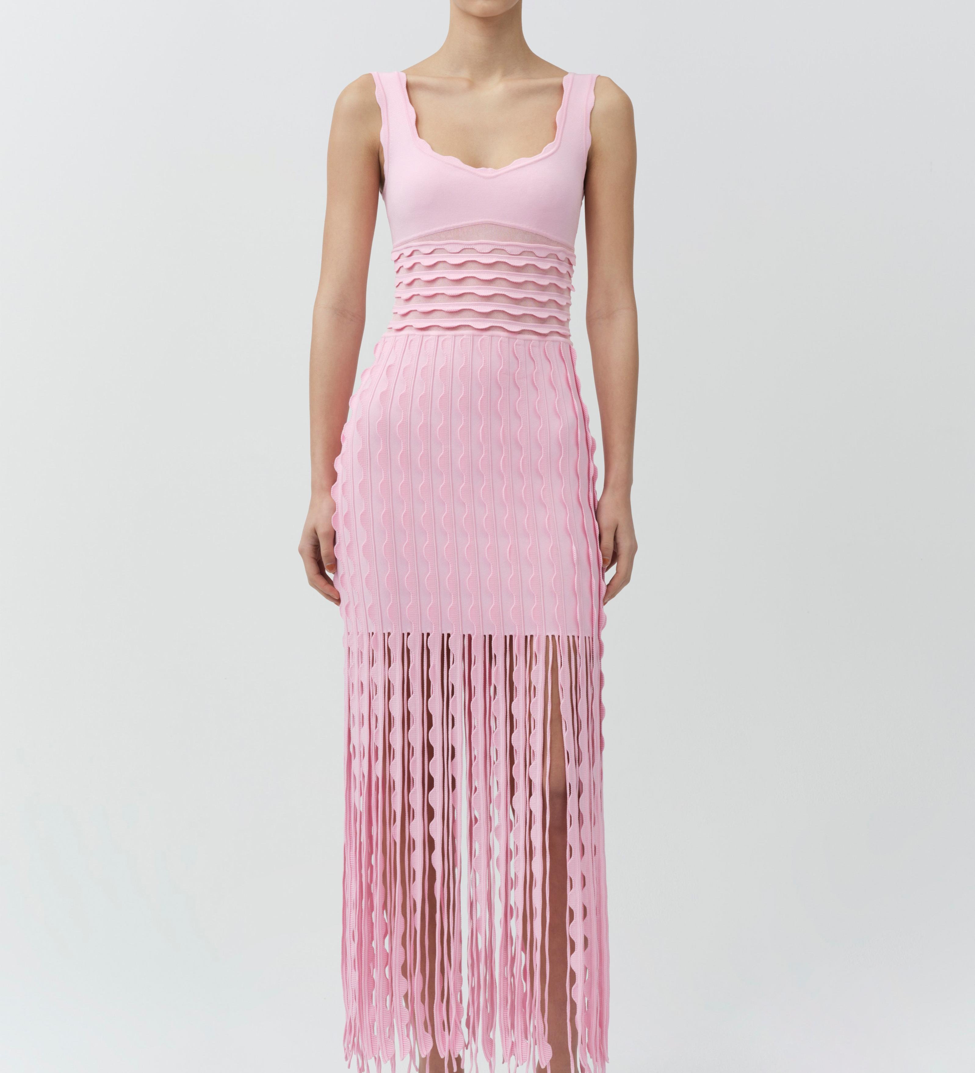 Simkhai - Brionne Scalloped Knit Midi Dress