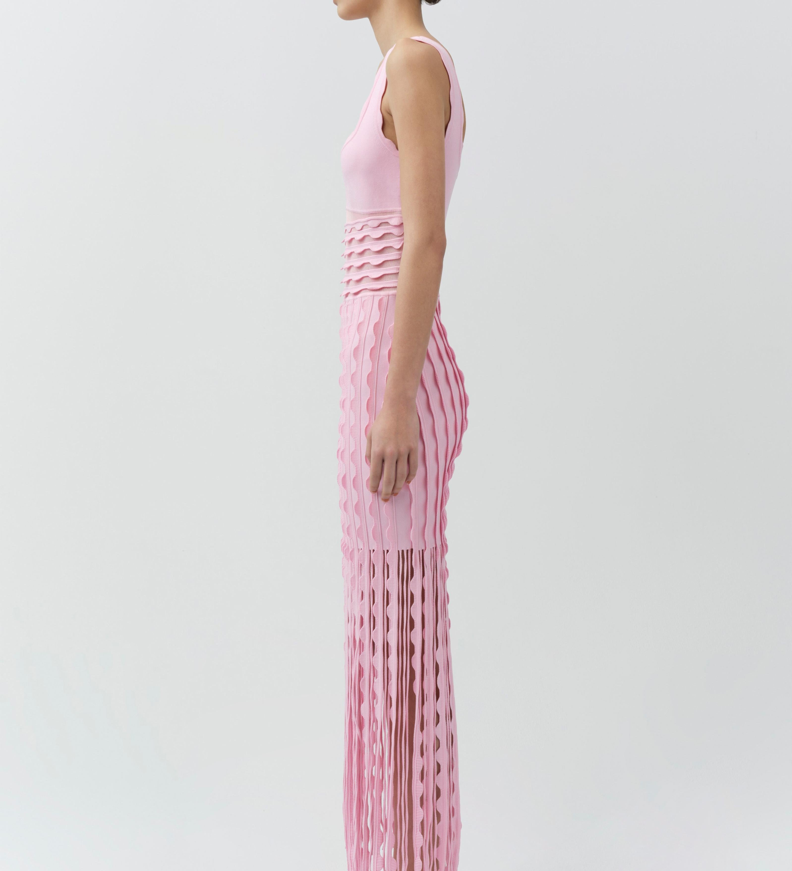 Simkhai - Brionne Scalloped Knit Midi Dress