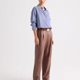 TWP - Big Joe Shirt with Crystal Collar in Mini Lady Pinstripe