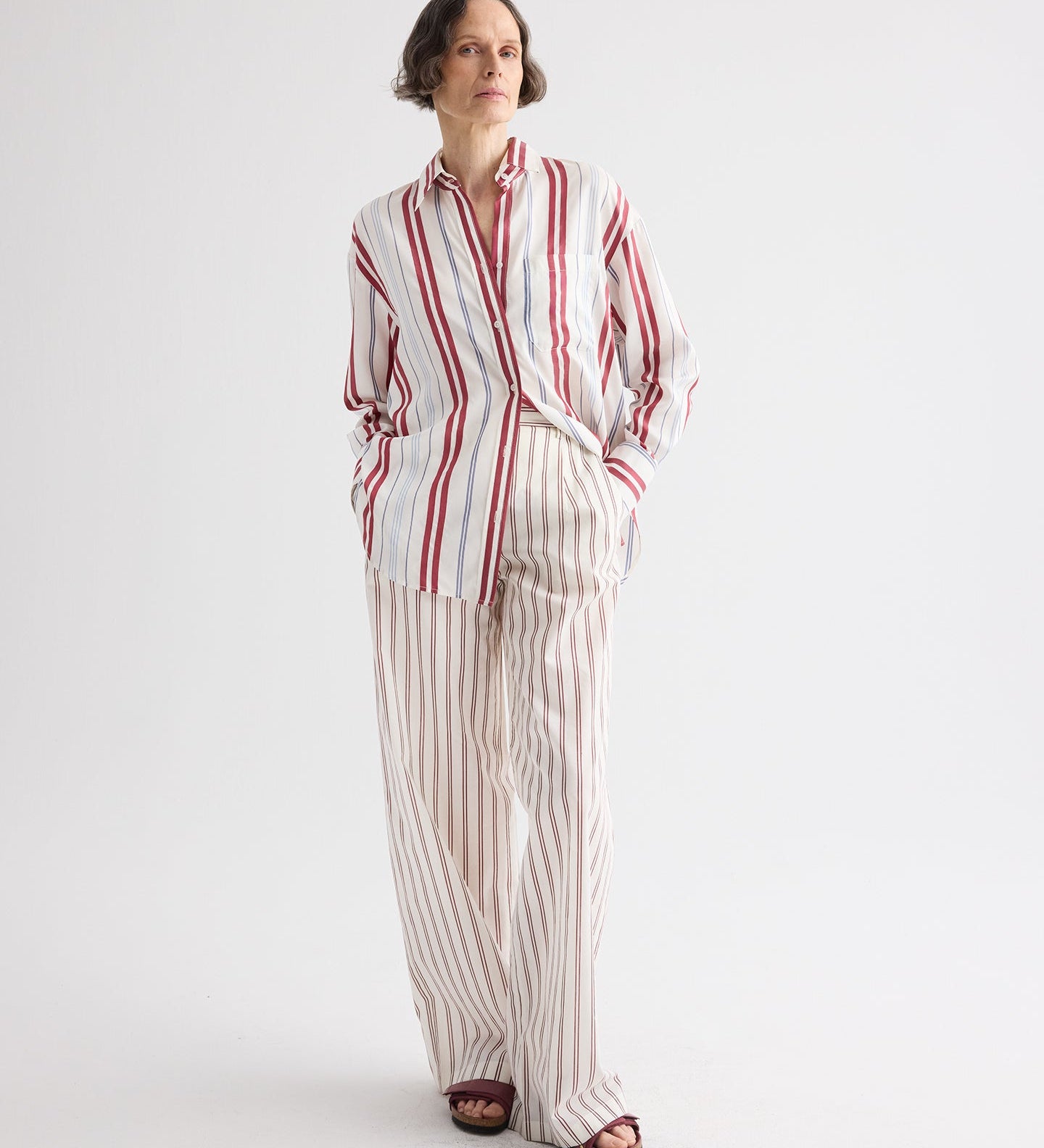 TWP - Big Joe Shirt in Silk Stripe