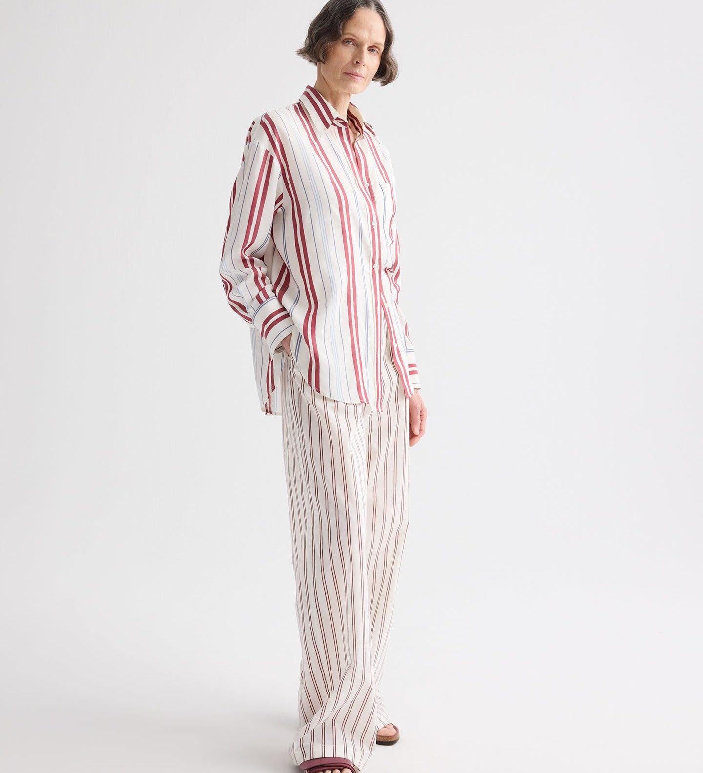 TWP - Big Joe Shirt in Silk Stripe