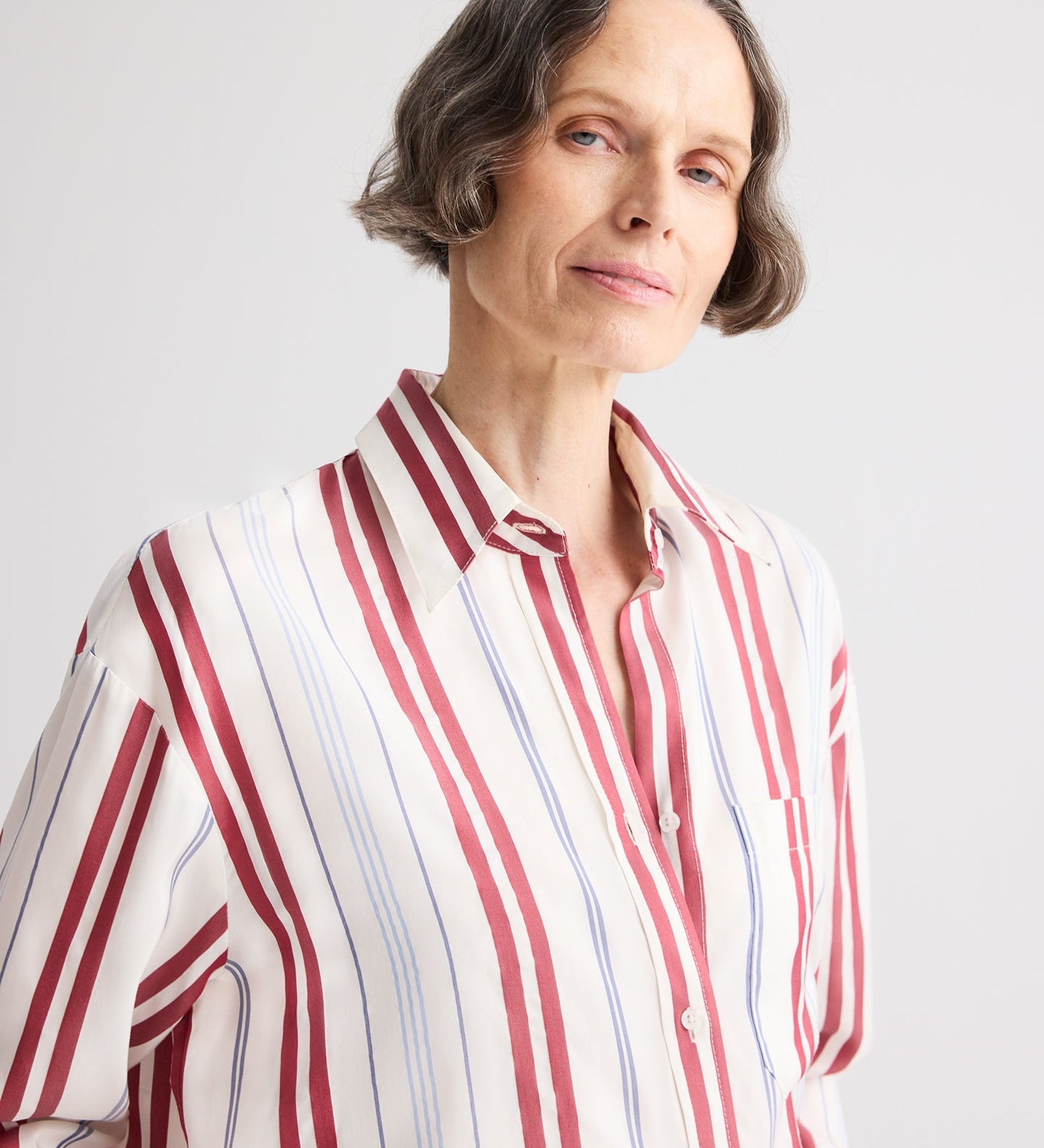 TWP - Big Joe Shirt in Silk Stripe