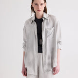 TWP - Big Joe Shirt in Evening Stripe on Silk