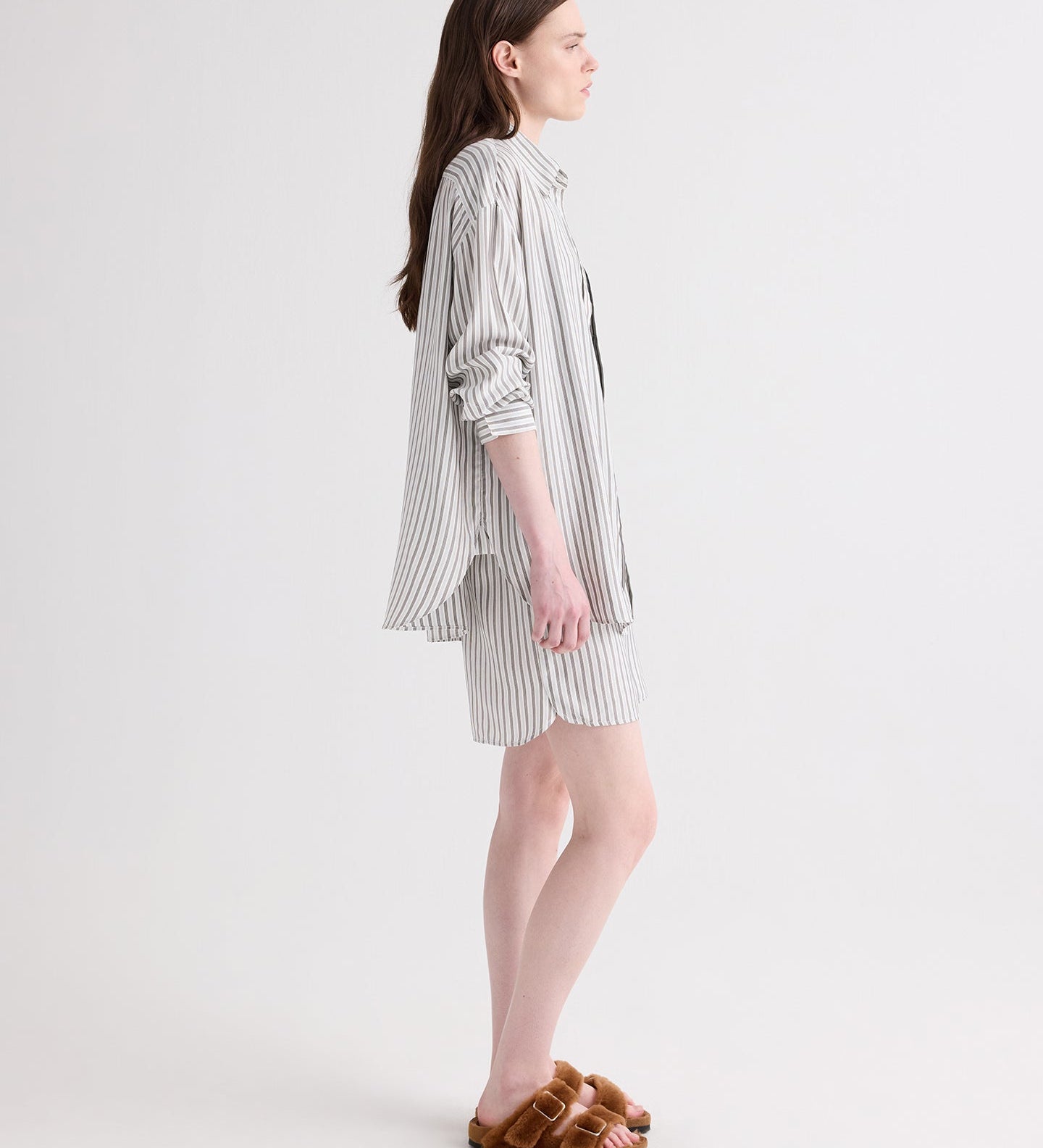 TWP - Big Joe Shirt in Evening Stripe on Silk
