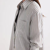TWP - Big Joe Shirt in Evening Stripe on Silk