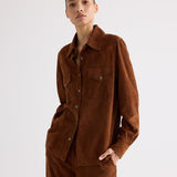 TWP - Leather Travelin' Soldier Top in Featherweight Suede