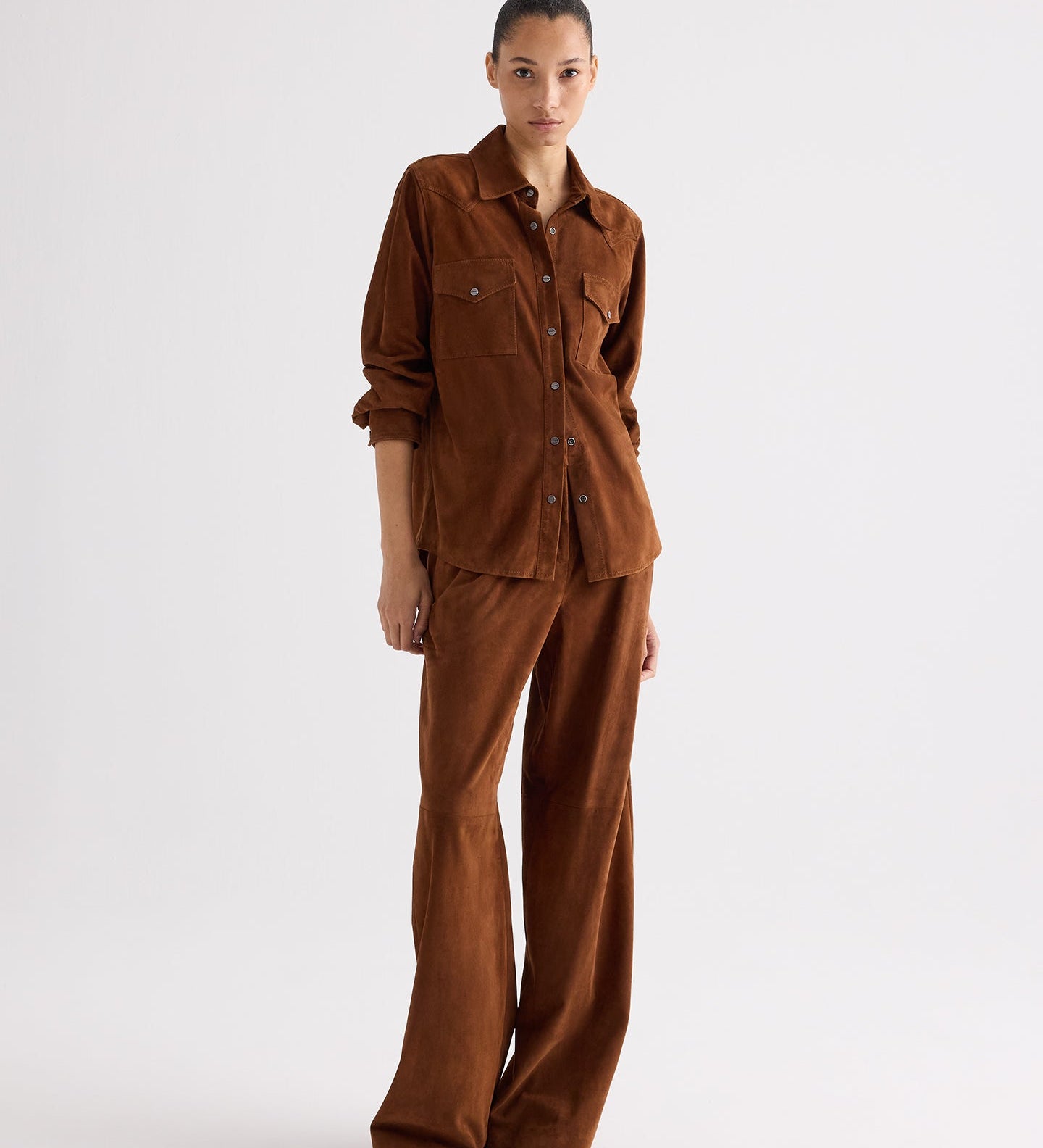TWP - Leather Travelin' Soldier Top in Featherweight Suede