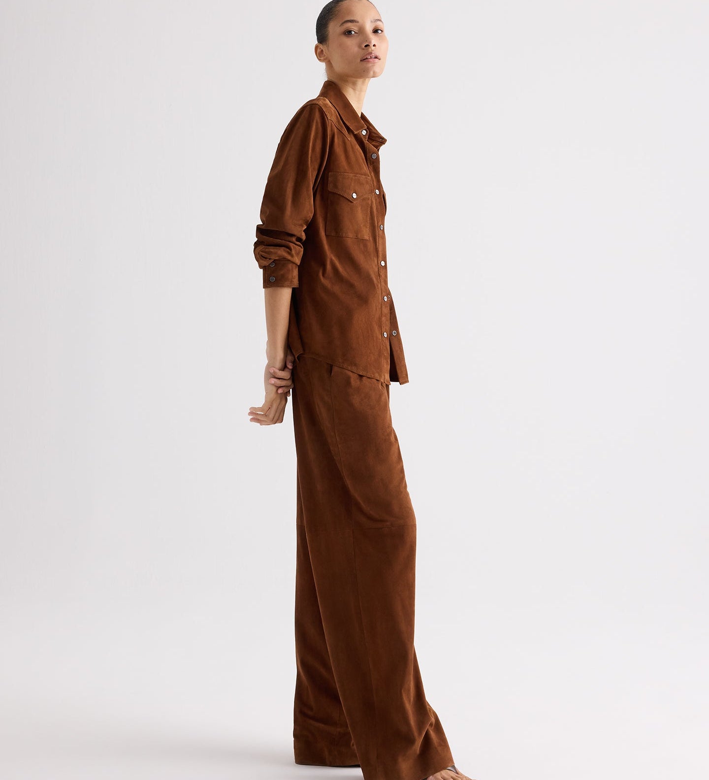 TWP - Leather Travelin' Soldier Top in Featherweight Suede