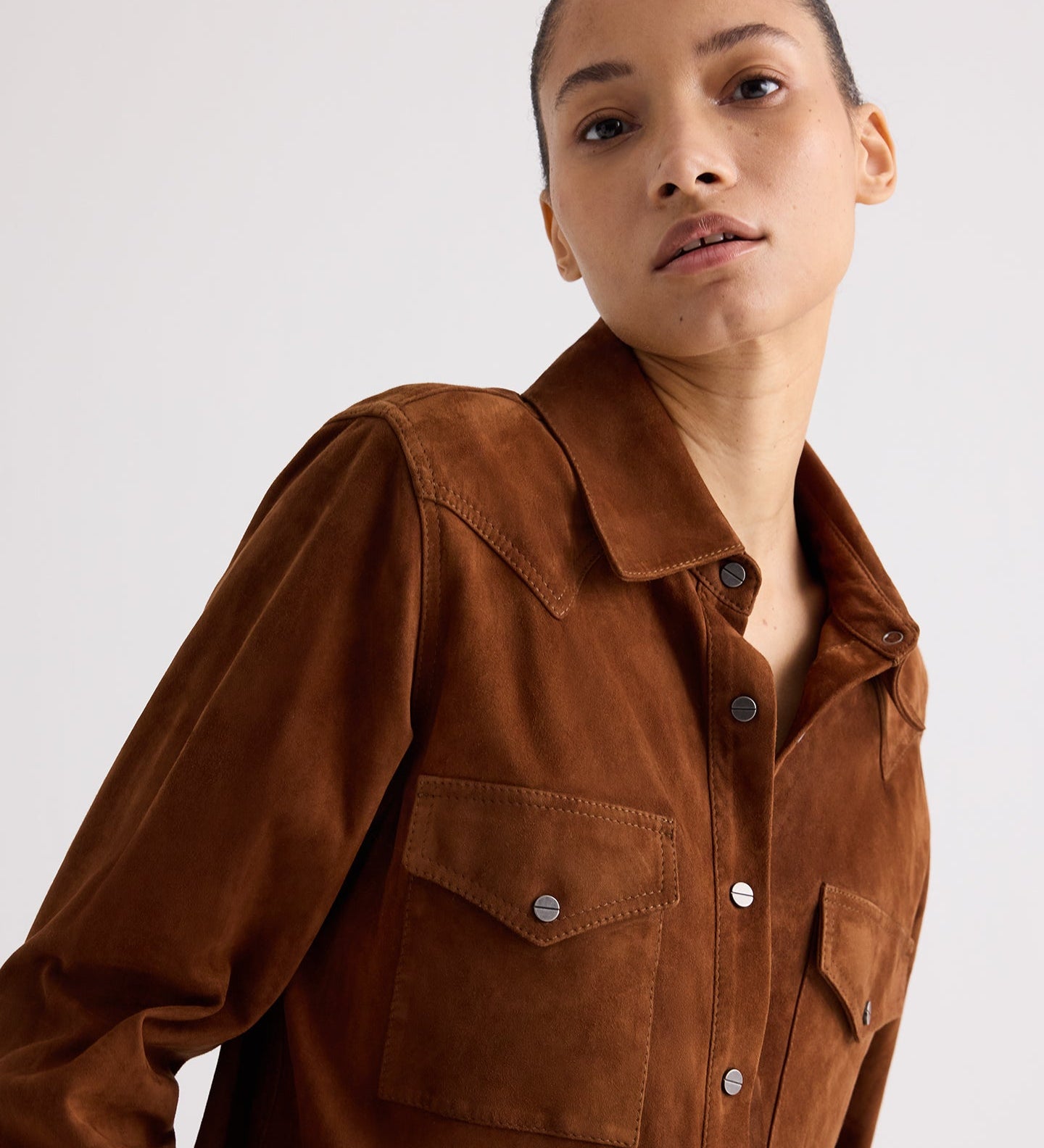 TWP - Leather Travelin' Soldier Top in Featherweight Suede