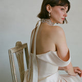 Jennifer Behr - Lavinia Ribbon Tie -- Crystal Cream