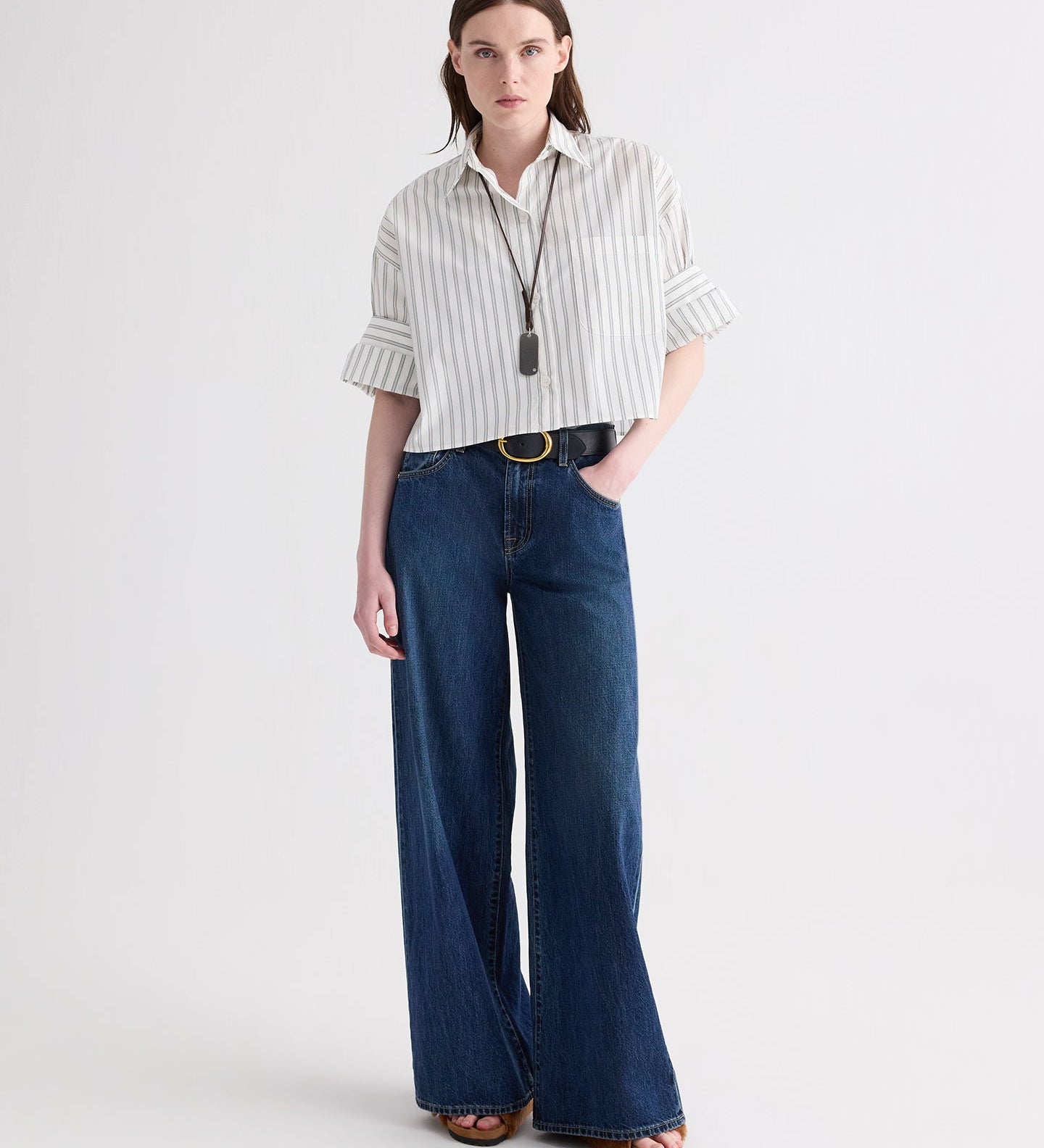 TWP - Next Ex Shirt in Mixed Hairline Stripe