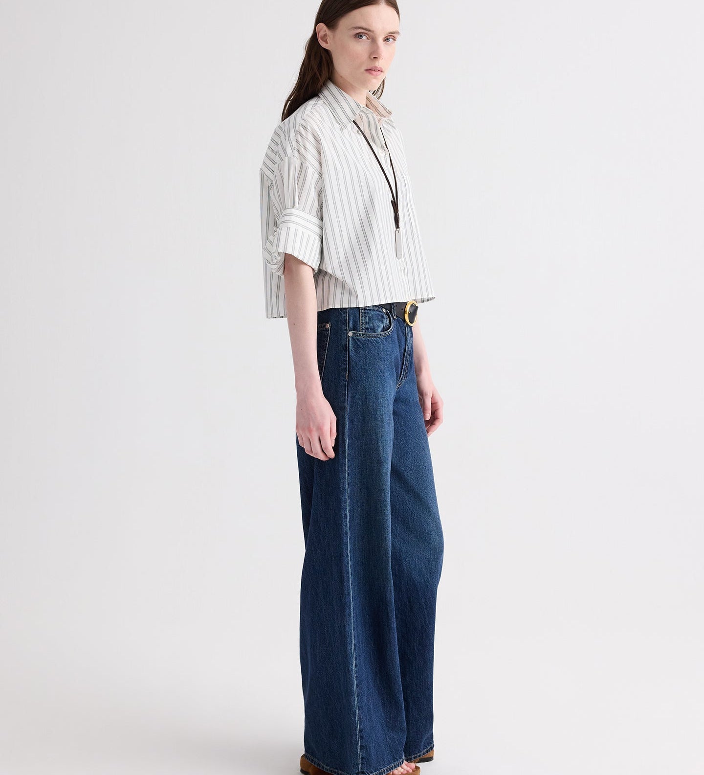 TWP - Next Ex Shirt in Mixed Hairline Stripe